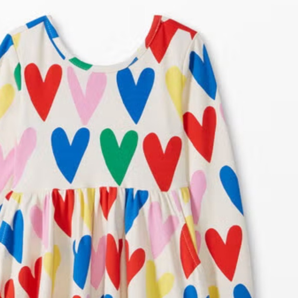 Hanna Anderson Valentines Print Skater Dress Sz 10